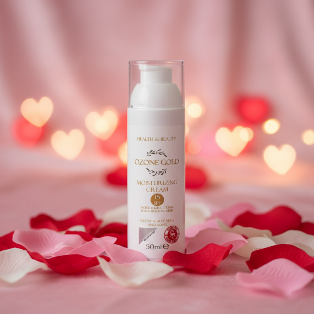 OZONE GOLD - MOISTURIZING CREAM 15SPF ХИДРАТАНТНА КРЕМА ПРОТИВ СТАРЕЕЊЕ 15SPF СО ОЗОН И АЛОЕ ВЕРА - 50ml